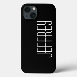 Black and White, Jumbo Name, Minimalist iPhone 13 Case