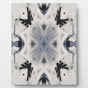 Black and white kaleidoscope graffiti plaque
