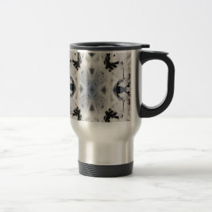Black and white kaleidoscope graffiti travel mug