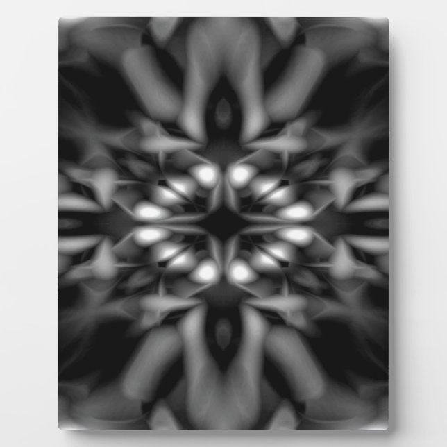 Black and white kaleidoscope pattern plaque (Front)