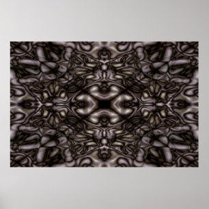 Black and white kaleidoscope pattern poster
