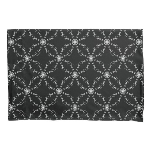 Black and White Kaleidoscope Star Pillowcase (Front)