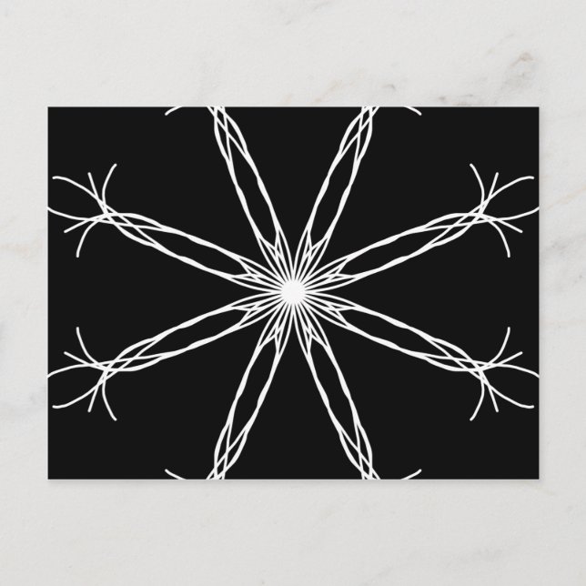 Black and White Kaleidoscope Star Postcard (Front)