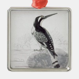 Black and White Kingfisher Metal Tree Decoration