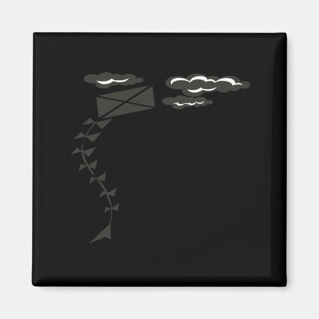 Black And White Kite Magnet (Front)
