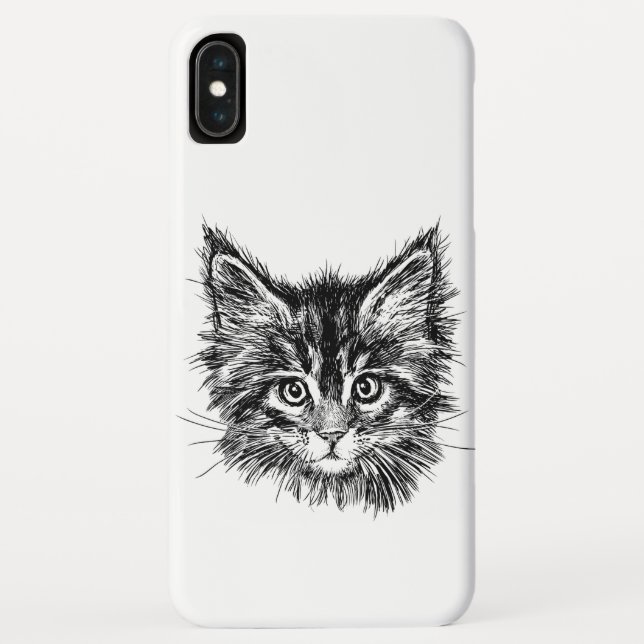 Black and White Kitten Face Case-Mate iPhone Case (Back)