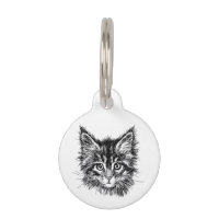 Black and White Kitten Face Name Number Email Back