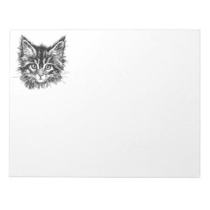 Black and White Kitten Face Notepad