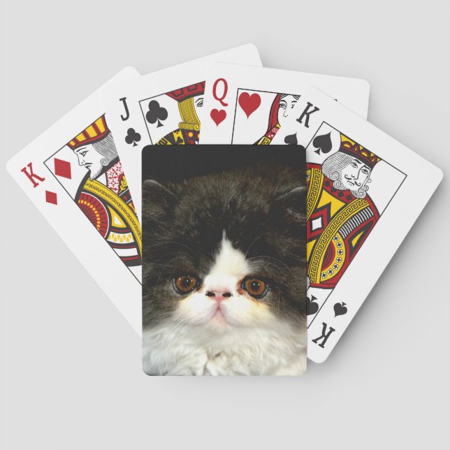 Black and White Kitten Playing Cards (Back)