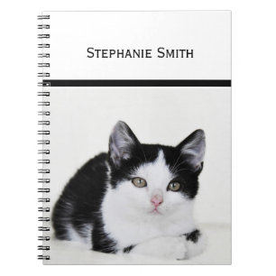 Black and White Kitten Spiral Notebook