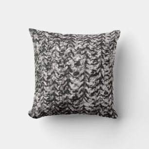 Black and white knit pattern - cushion