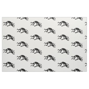 Black And White Kokopelli Pattern Southwest Design Fabric