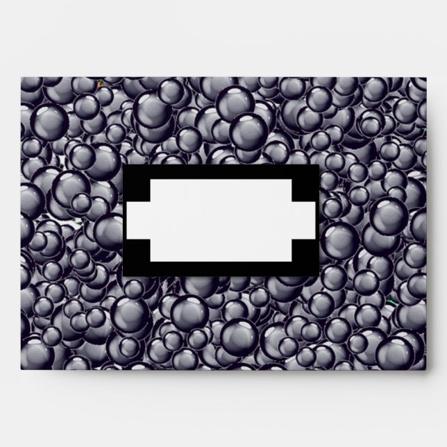 Black and White Label Effect - Black Pearls Envelopes (Front)