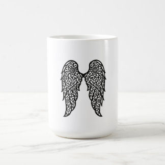 Black and White Lace Archangel Wings – Elegant Ang Coffee Mug