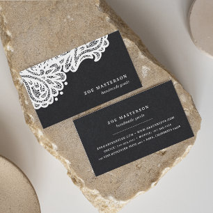 Black and White Lace Business Card