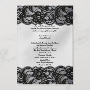Black and White Lace Invites