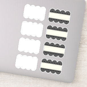 Black and White Lace Labelling Sticker Set