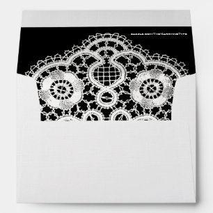Black and White Lace (Personalised Envelope) Envelopes
