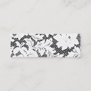 Black and White Lace Skinny Business Card Template