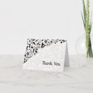 Black and White Lace Thank You Card