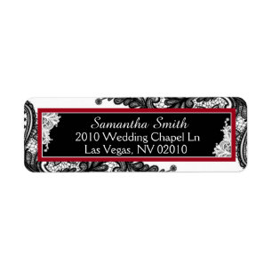 Black and White Lace Wedding Labels