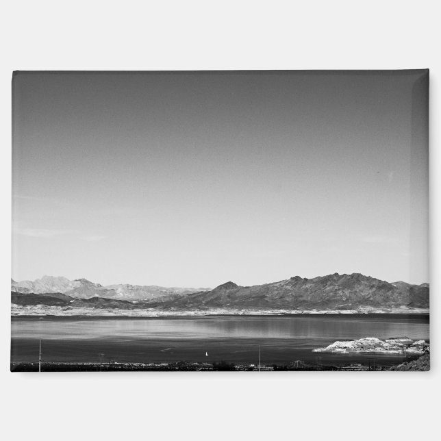 Black and White Lake Mead Scenery Magnet (Front)