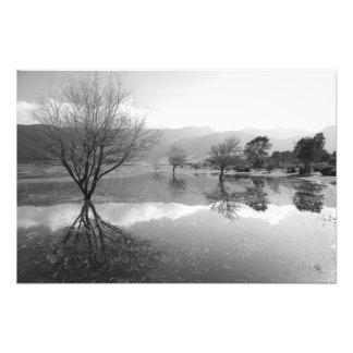 Black and White lake Photo Print