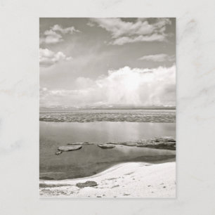 BLACK AND WHITE LAKE VIEW POSTCARD