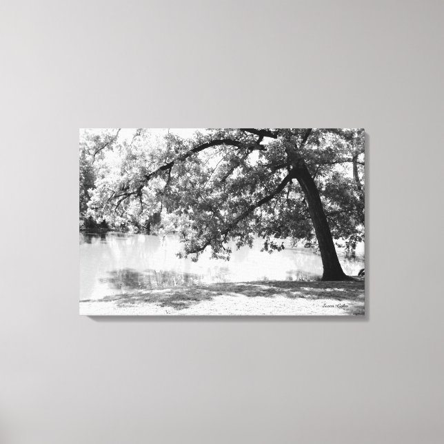 Black and White Landscape Canvas Print (Front)