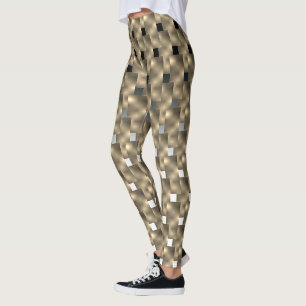 Black and white, large golden plates with effect? leggings