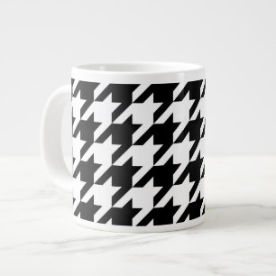 Black and White Large Houndstooth Pattern Coffee Mug