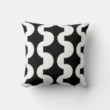 Black and white large polka dot pillow