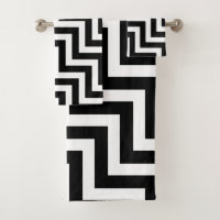 Black and White Large Size Diagonal Chevron