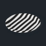 Black and White Large Size Stripes Paper Plate<br><div class="desc">Black and white large size stripes pattern,  a simple but elegant design</div>