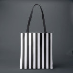 Black and White Large Size Vert. Stripes Pattern Tote Bag<br><div class="desc">Black and white large size vertical stripes pattern,  a simple but elegant design</div>