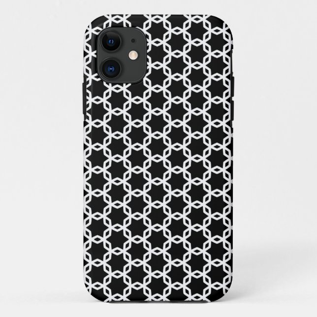 Black and White Lattice Pattern Case-Mate iPhone Case (Back)