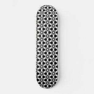 Black and White Lattice Pattern    Skateboard