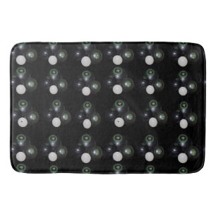Black And White Lawn Bowls Pattern. Bath Mat