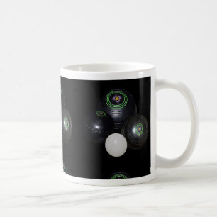 Black And White Lawn Bowls Pattern, Coffee Mug