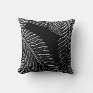 Black and White Leaves Cushion