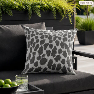 Black and White Leopard Animal Print Cushion