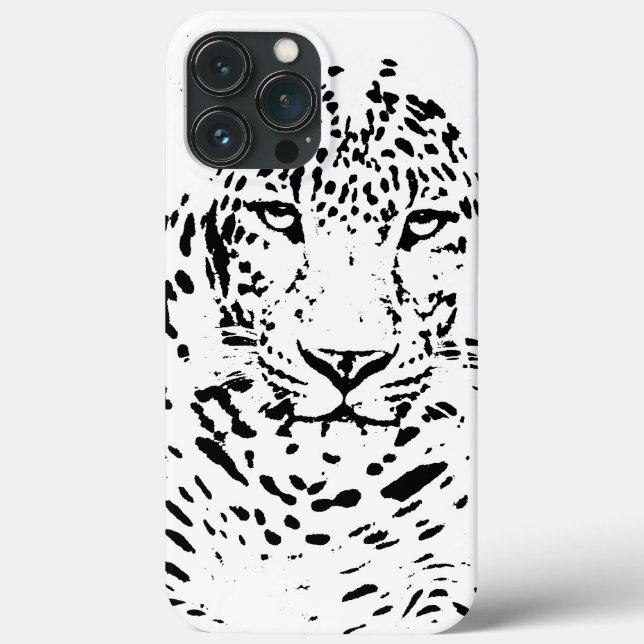 Black and White Leopard Case-Mate iPhone Case (Back)