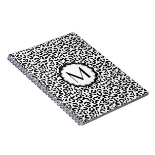 Black and White Leopard Monogram Notebook
