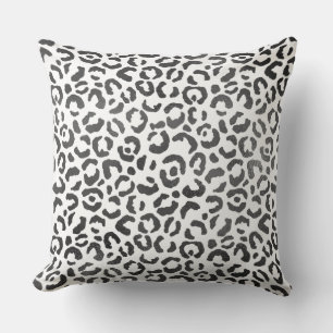 Black and White Leopard Print    Cushion