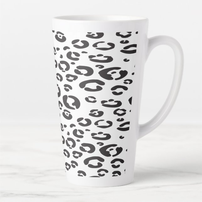Black and White Leopard Print Design Mug (Right)