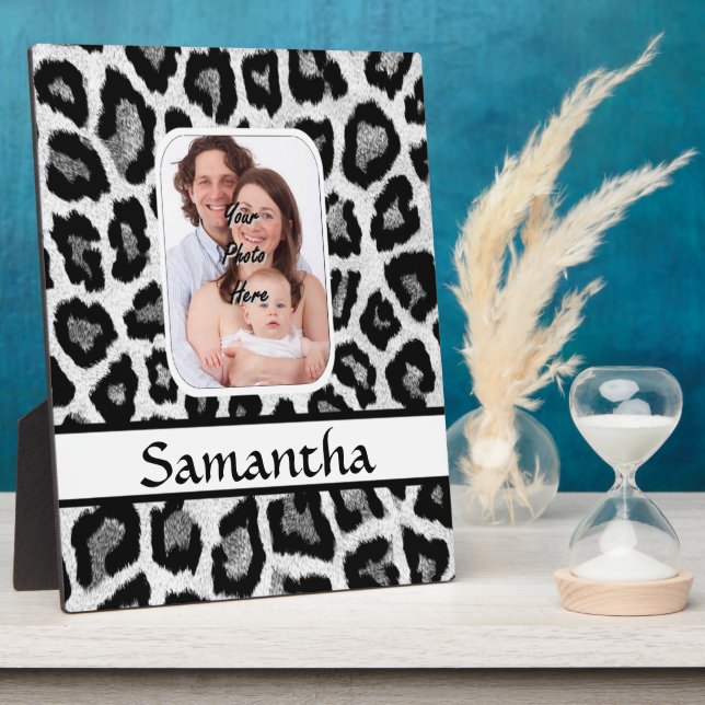 Black and white leopard print plaque (Side)