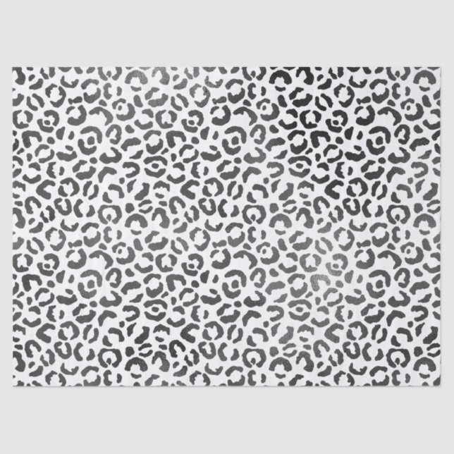 Black and  White Leopard Print             Tissue Paper (Front)