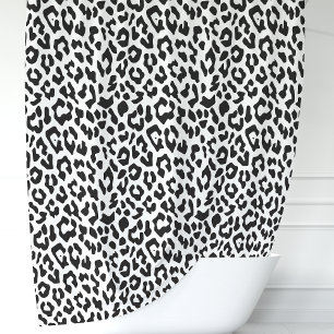 Black and White Leopard Shower Curtain