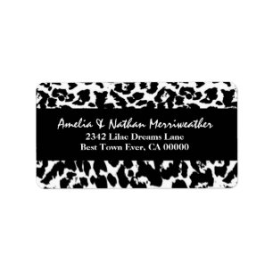 Black and White Leopard V001 Label