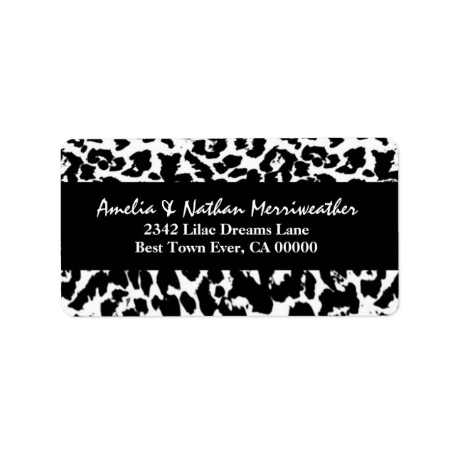 Black and White Leopard V001 Label (Front)